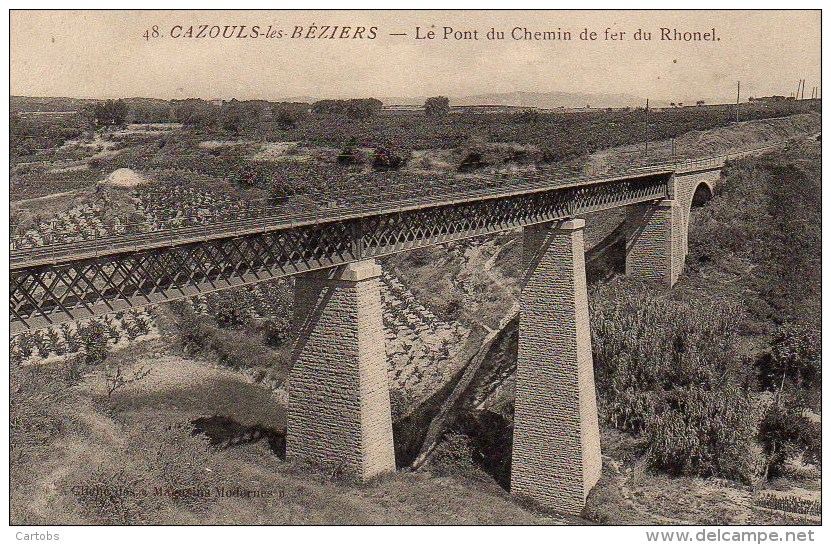 34 CAZOULS-les-BEZIERS  Le Pont Du Chemin De Fder Du Rhonel - Otros & Sin Clasificación