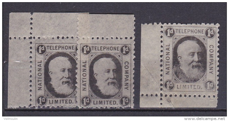 (I.B) National Telephone Company : 1d Black Lot De 3 Timbres - Unused Stamps
