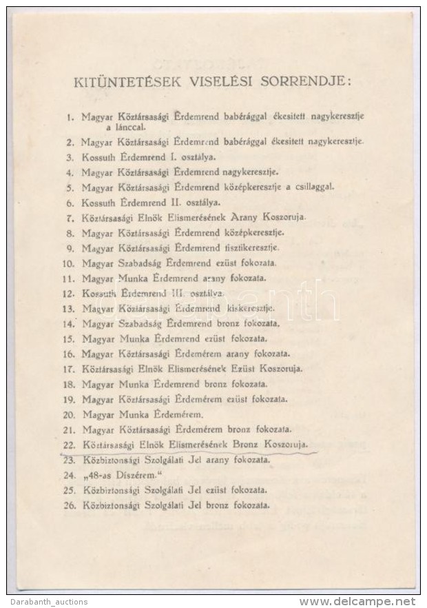 1948. 'Tájékoztató A Kitüntetések ViselésérÅ‘l /... - Zonder Classificatie