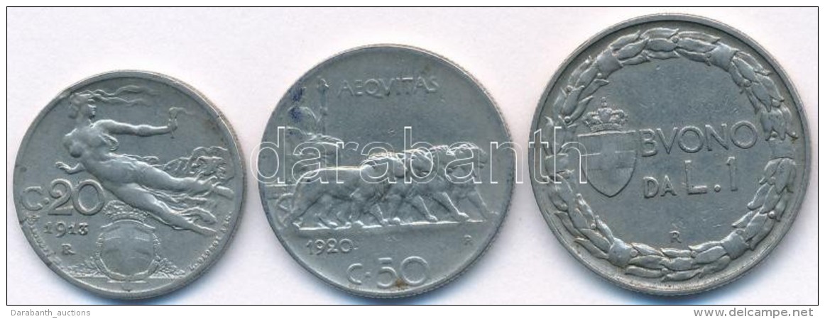 Olaszország 1913R 20c Ni + 1920R 50c Ni Recés Perem + 1922R 1L Ni T:2,2- Ph.
Italy 1913R 20 Centesimi... - Zonder Classificatie