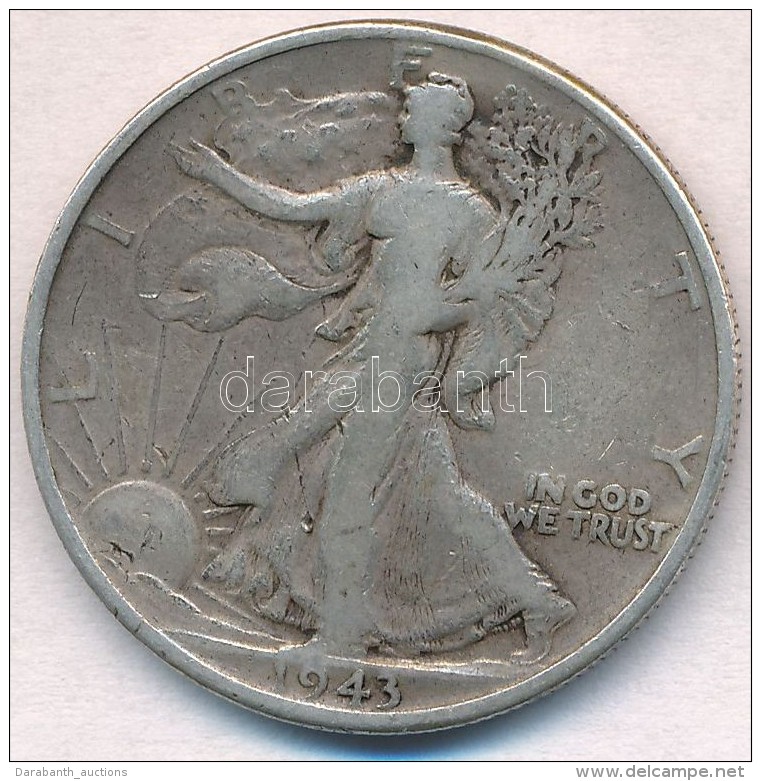 Amerikai Egyesült Államok 1943. 1/2$ Ag 'Walking Liberty' T:3 K.
USA 1943. 1/2 Dollar Ag 'Walking... - Non Classificati