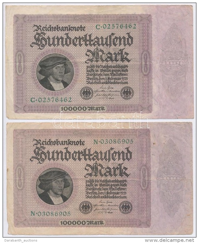 Németország / Weimari Köztársaság 1923. 100.000M (5x) T:III
Germany / Weimar... - Non Classificati
