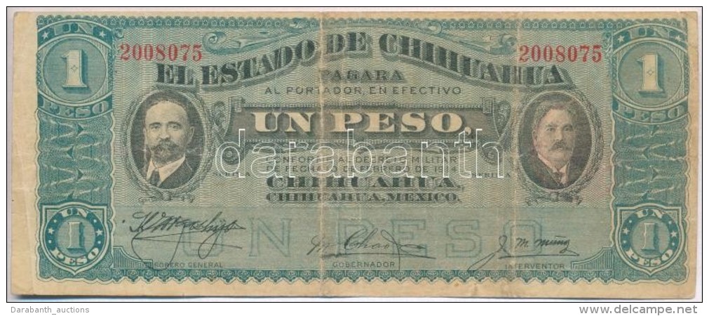 Mexikó / Forradalom / Chihuahua 1914. 1P Hátoldalán Piros Bélyegzés... - Non Classificati