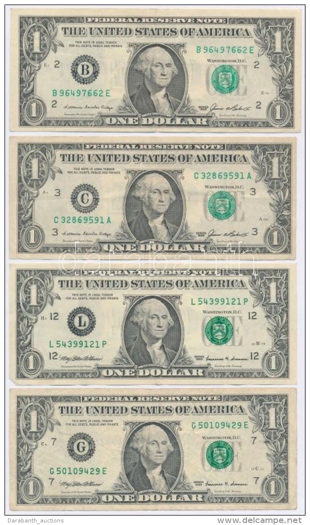 Amerikai Egyesült Államok 1985. 1$ 'Washington' (2x) + 5$ 'Abraham Lincoln' + 1999. 1$ 'Washington'... - Non Classificati