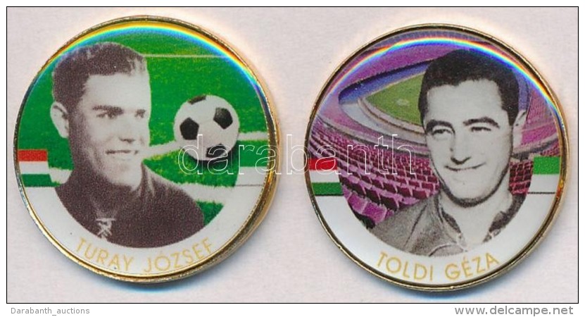 1992-2016. 50Ft Cu-Ni Aranyozott, Festett Multicolor érem (2x) 'A Magyar Foci Legendái' Sorozat:... - Zonder Classificatie