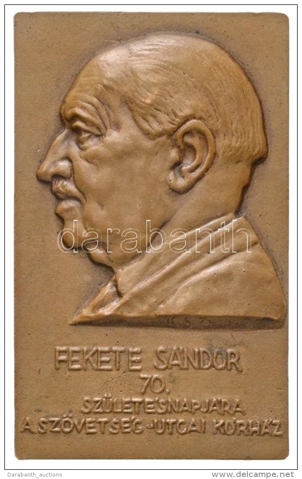 Kisfaludi Strobl Zsigmond (1884-1975) 1954. 'Fekete Sándor' Br Plakett. 'FEKETE SÁNDOR 70.... - Sin Clasificación