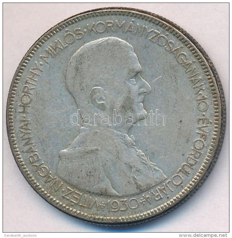 1930. 5P Ag 'Horthy Jobbra' T:3 ErÅ‘s Patina - Zonder Classificatie