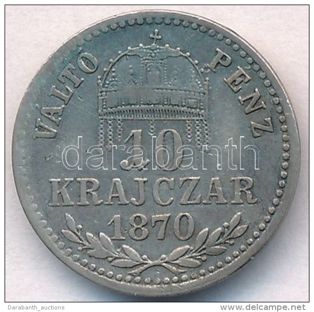 1870KB 10kr Ag 'Váltó Pénz' T:2-,3 Kis Patina - Non Classificati