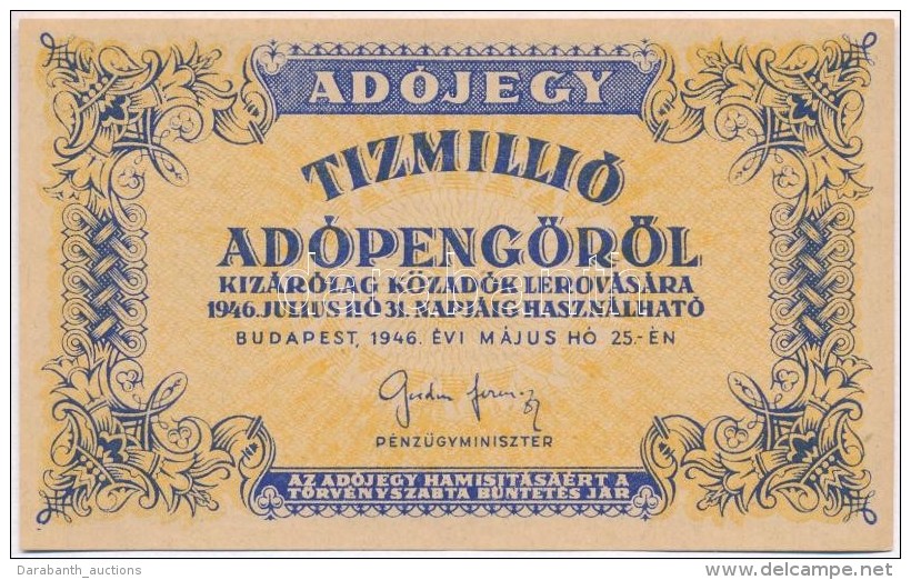 1946. 10.000.000AP Fordított Címeres T:I,I- - Zonder Classificatie