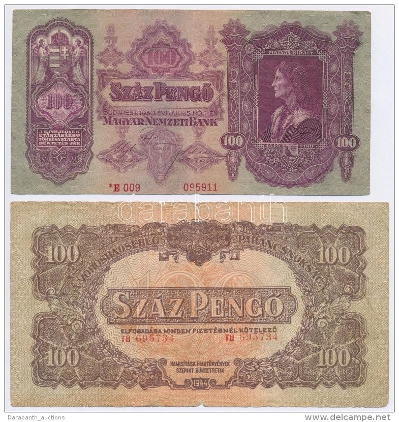 1930. 100P Csillagos Sorszám + 1944. 100P 'A Vörös Hadsereg Parancsnoksága'... - Non Classificati