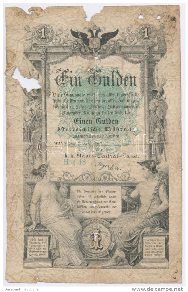 1866. 1G 'STN' Vízjeles T:V
Austrian Empire 1866. 1 Gulden 'STN' Watermark C:Pr
Adamo G97 - Zonder Classificatie