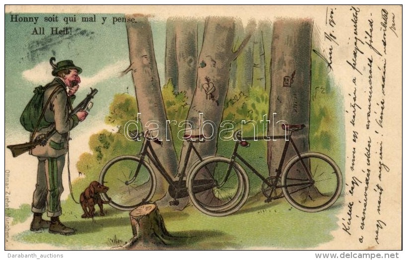 T2 Honny Soit Qui Mal Y Pense. All Heil! Ottmar Zieher, München; Hunter, Bicycles Litho - Non Classificati