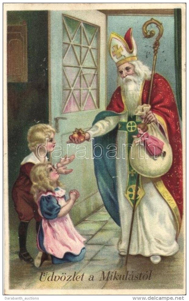 T2/T3 Saint Nicholas, Children, 7160. Litho (EK) - Zonder Classificatie