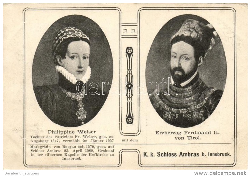 ** T2/T3 Philippine Welser, Die Schlossherrin Von Ambras, Erzherzog Ferdinand II. Von Tirol; Art Nouveau - Non Classificati