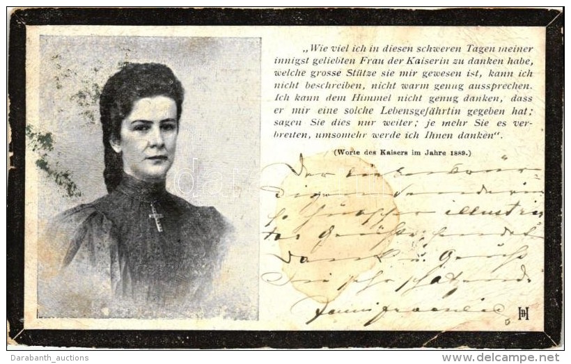T4 1898 Erzsébet Királyné, Gyászlap / Sissy, Obituary Card (vágott / Cut) - Zonder Classificatie