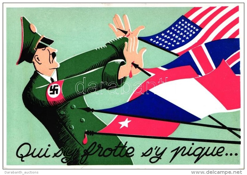 ** T1/T2 Qui S'y Frotte S'y Pique... Editions Lenoir / Adolf Hitler, WWII Political Propaganda - Non Classificati