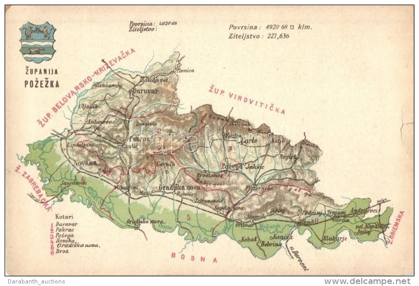 ** T4 Pozsega Vármegye Térképe / Zupanija Pozezka  / Map Of Posega County (b) - Non Classificati