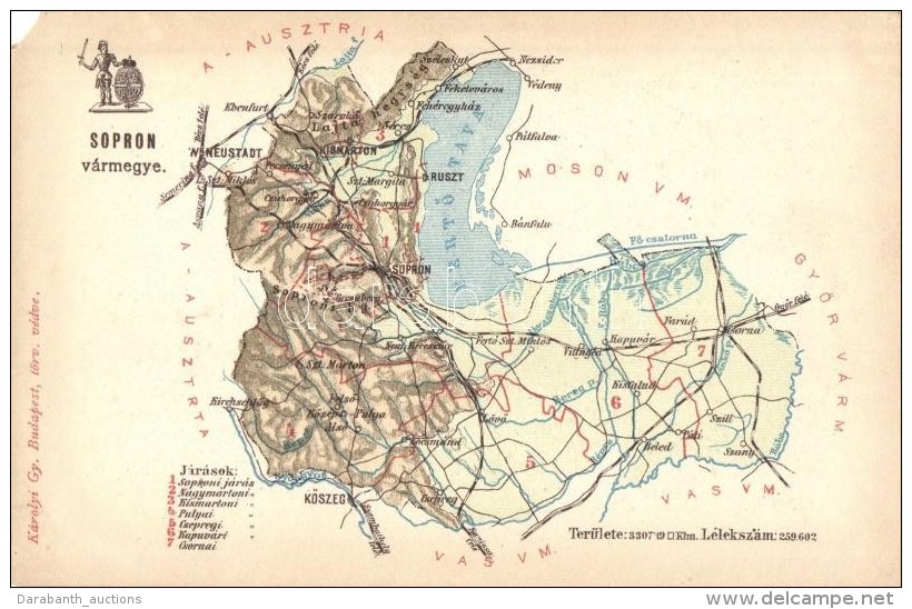 ** T4 Sopron Vármegye Térképe, Károlyi Gy. Kiadása / Map Of Sopron County (EM) - Zonder Classificatie