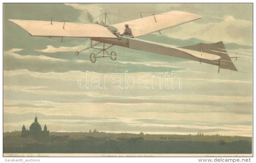 * T2 Latham über Berlin; Meissner &amp; Buch, Aeroplane Serie 1715. / Latham's Aeroplane Above Berlin, Litho - Non Classificati