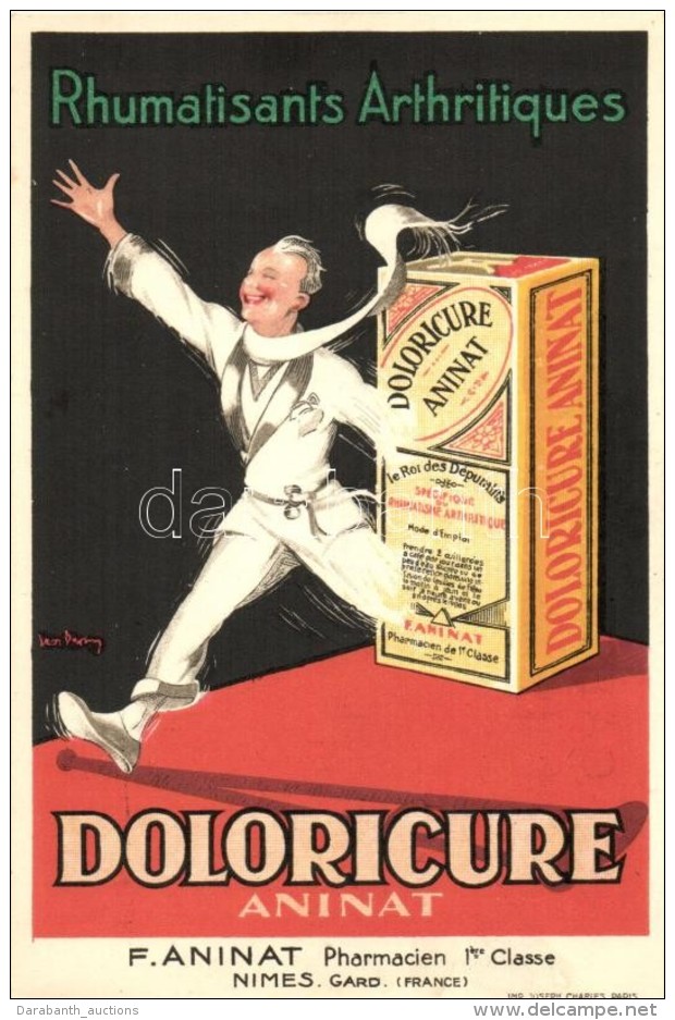 ** T1/T2 Doloricure Aninat; French Medical Advertisement, Art Deco Art Postcard S: Leon Dupin - Zonder Classificatie