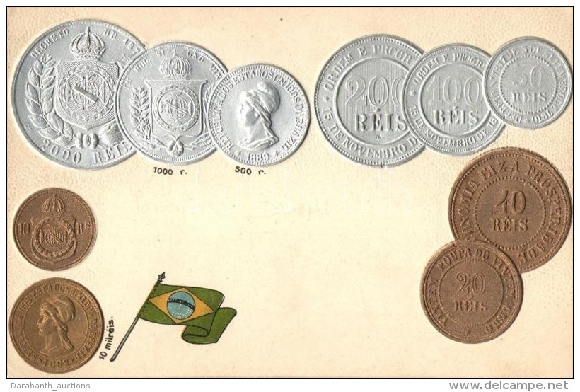* T2 Brazil, Brasilien - Set Of Coins, Emb. Litho - Zonder Classificatie