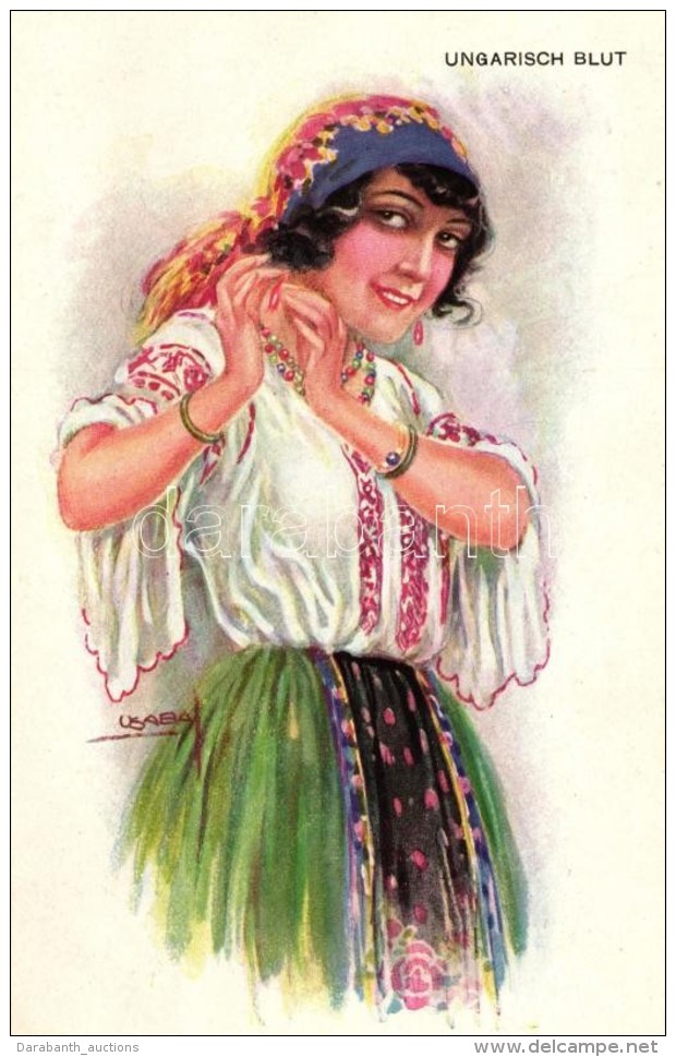 ** T1/T2 'Ungarisch Blut' Art Deco Postcard Erkal Nr. 331/4 S: Usabal - Zonder Classificatie
