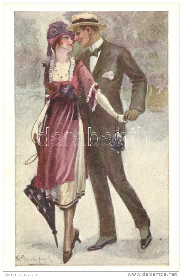 ** T1 Ragtime Era Couple, Italian Art Postcard S: Bompard - Zonder Classificatie
