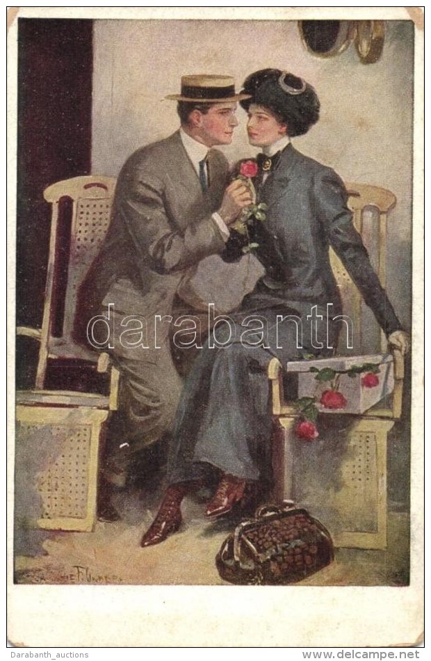 * T2/T3 Romantic Couple, Art Postcard, M. M. No. 834. S: Clarence F. Underwood - Zonder Classificatie
