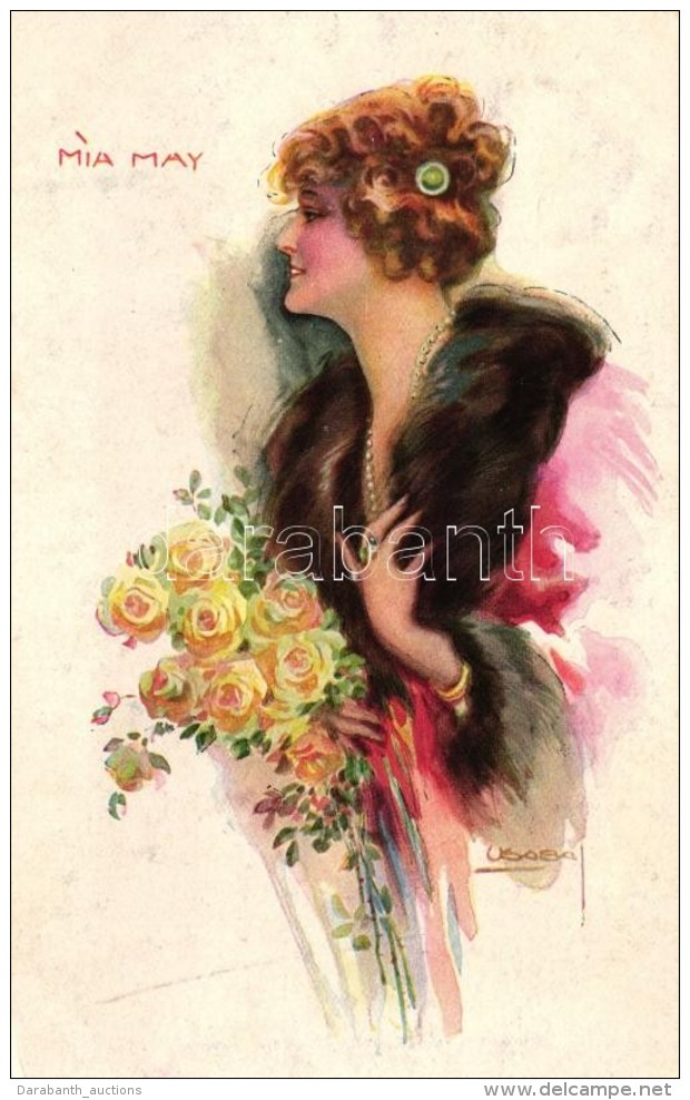 T2 Mia May, Art Deco Italian Art Postcard Erkal No. 335/5. S: Usabal - Non Classificati