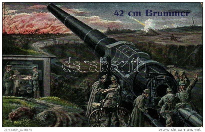 T2/T3 42 Cm Brummer / Military WWI, German Giant Cannon S: G. Krasselt (gluemark) - Zonder Classificatie