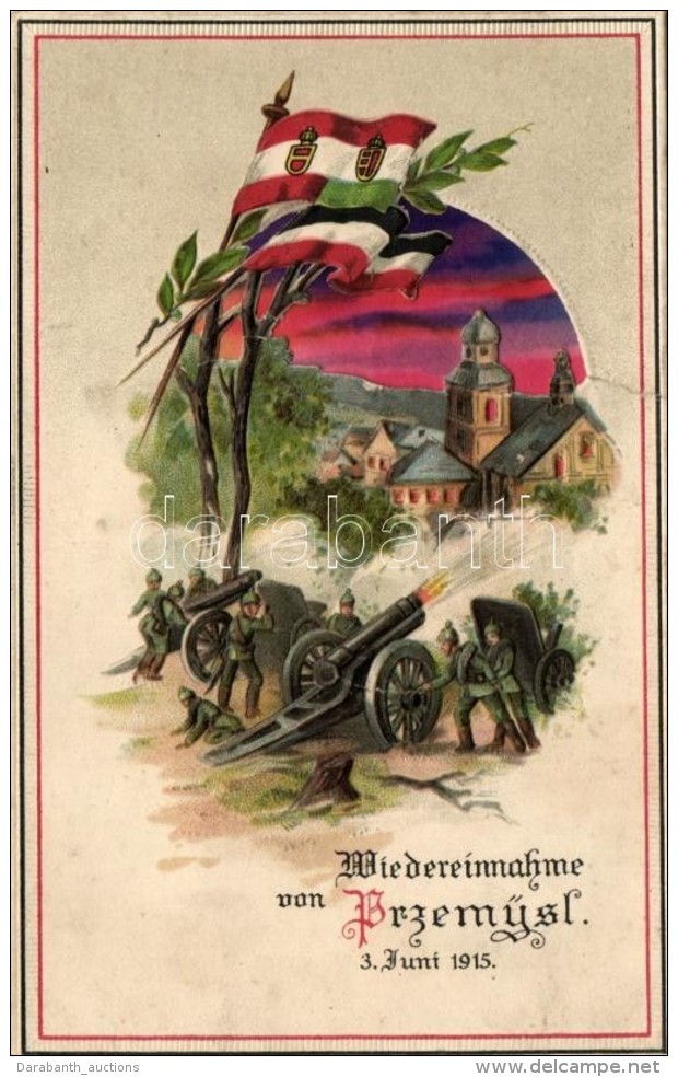 T2/T3 1915 Wiedereinnahme Von Przemysl / K.u.K. Artillery, Hold To Light Litho - Zonder Classificatie