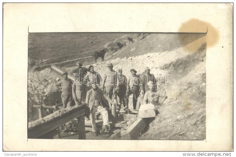 ** T3 WWI Greek Soldiers With Cannon, Group Photo (EK) - Zonder Classificatie