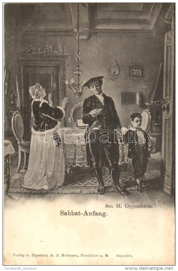 ** T2 1899 Sabbat-Anfang. Verlag U. Eigentum A. J. Hoffmann / Shabbat, Judaica S: M. Oppenheim - Zonder Classificatie