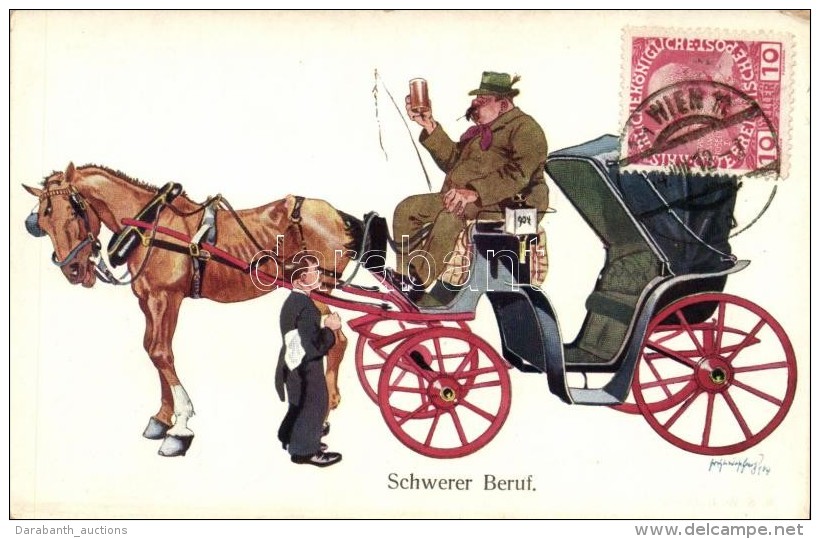 * T2 Schwerer Beruf / Wiener Fiaker, Humour B.K.W.I. 927-5 S: Schönpflug TCV - Non Classificati