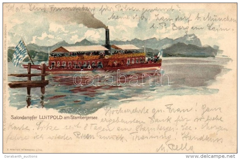 T2/T3 Salondampfer Luitpold Am Stamberger See, Gegenfurtner's Verlag No. 20. / German Cruise Ship, Litho - Zonder Classificatie