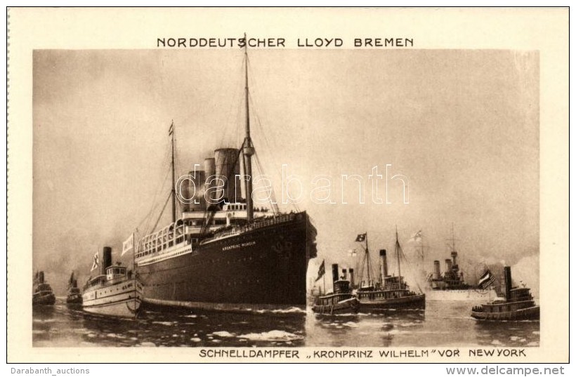 ** T2/T3 Norddeutscher LLoyd Bremen, Schnelldampfer 'Kronprinz Wilhelm' Vor New York / SS Kronprinz Wilhelm - Zonder Classificatie