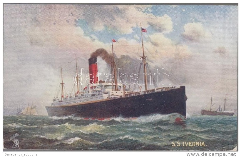 ** T2 S.S. Ivernia Celebrated Liners - 'The Cunard' Raphael Tuck &amp; Sons 'Oilette' Postcard 9106. - Zonder Classificatie