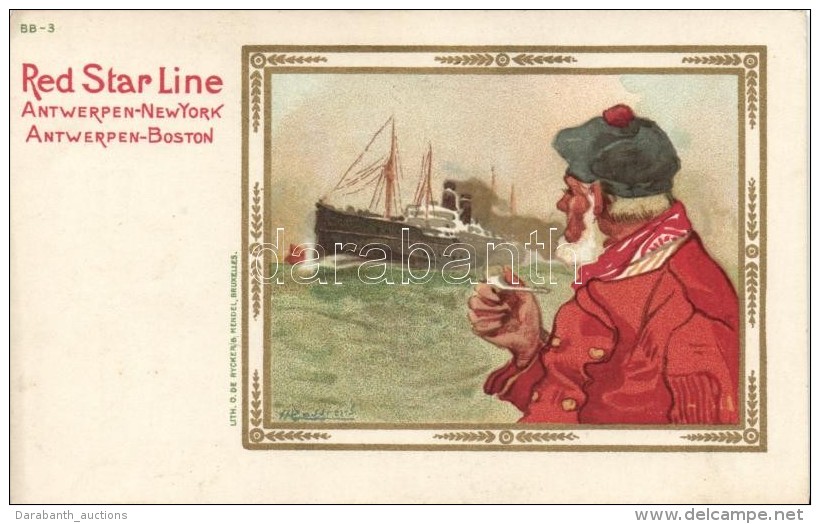 ** T2 Red Star Line Antwerp-New York, Antwerp-Boston Litho S: H. Cassiers - Zonder Classificatie