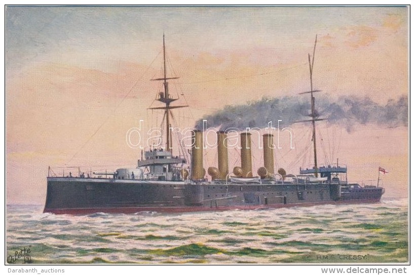 ** T2 HMS Cressy, Raphael Tuck Oilette 'Our Navy' Series II. No. 9083. - Zonder Classificatie