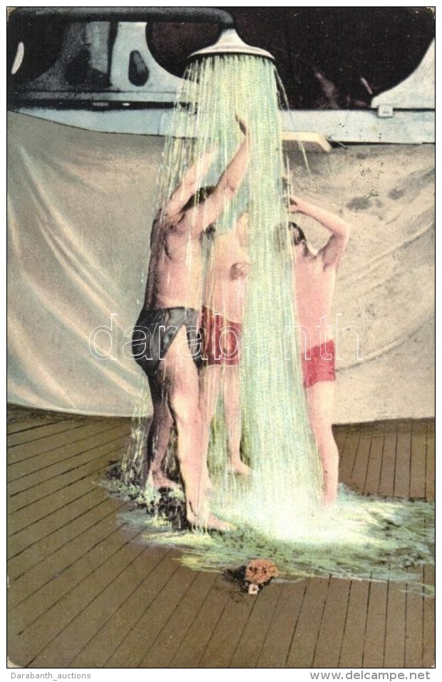 T2/T3 Pola, Douchebad Am Bord / K.u.K. Kriegsmarine, Mariners Showering On Board (EK) - Non Classificati