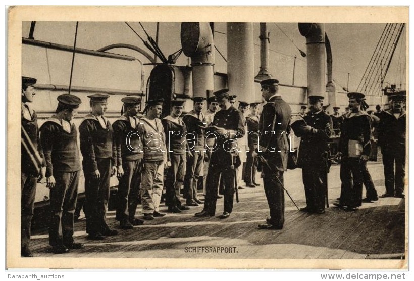 ** T2/T3 1914 Pola 'Schiffs-Rapport' Phot. Alois Beer, Verlag F. W. Schrinner / Inspection On The Ship, K.u.K.... - Non Classificati