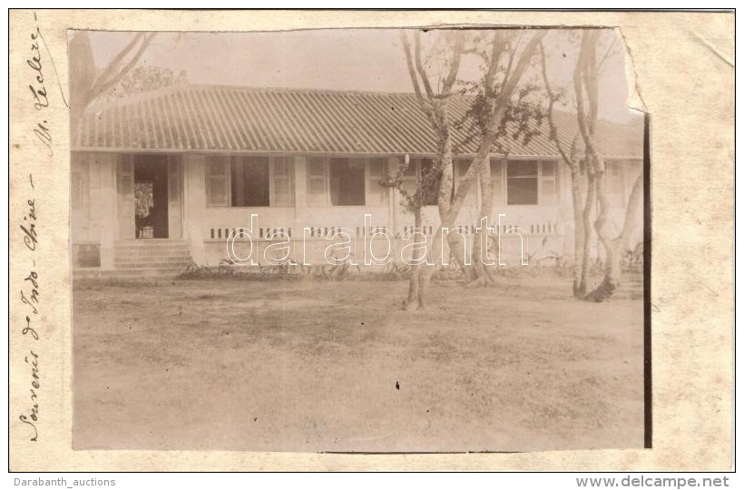 * T4 Unknown Location, Indochinese House, Photo Glued On Paper (non PC) (cut) - Zonder Classificatie