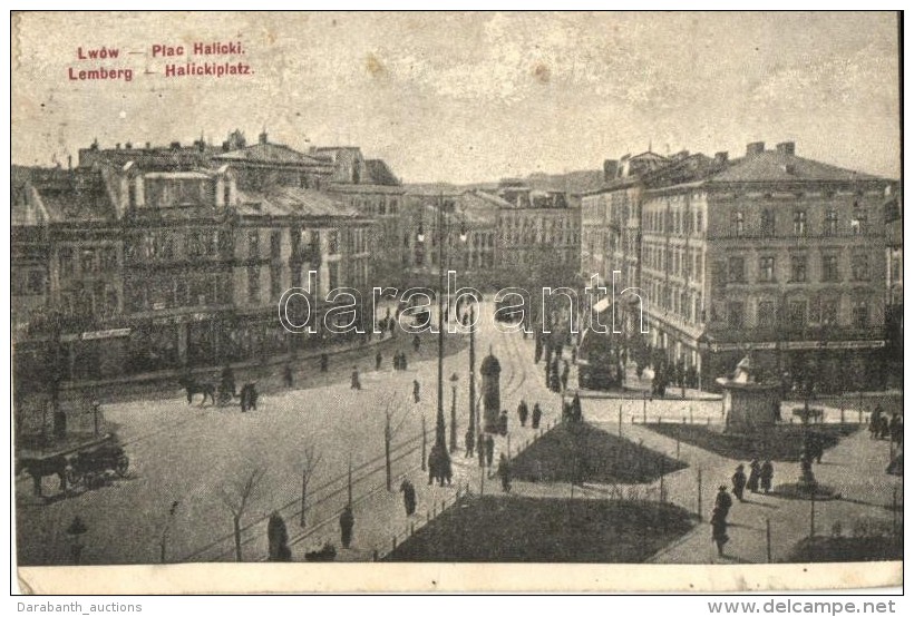 T3 Lviv, Lwów, Lemberg; Plac Halicki / Square (small Tear) - Zonder Classificatie