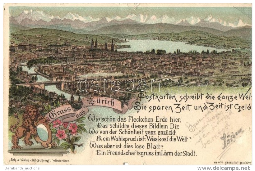 T4 Zürich, Lith. &amp; Verlag Von Hch. Schlumpf, Litho (b) - Non Classificati