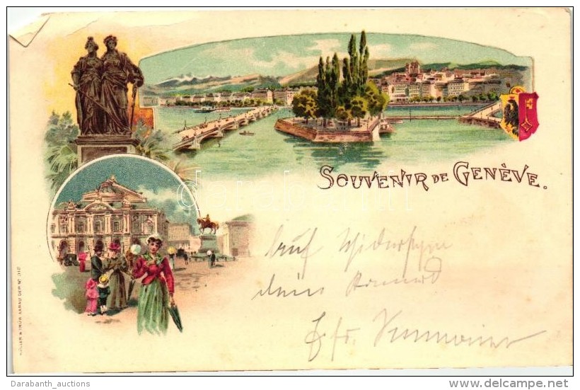 * T3 Geneva, Geneve; Monument, Lady, Litho (EB) - Non Classificati