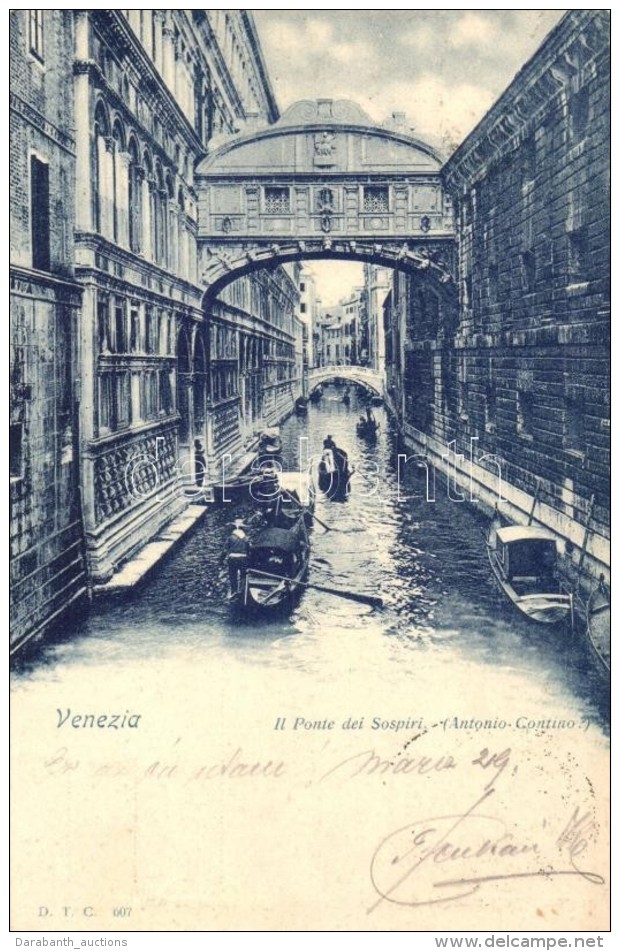 T2 1899 Venice, Venezia; Ponte Dei Sospiri / Bridge Of Sighs - Zonder Classificatie