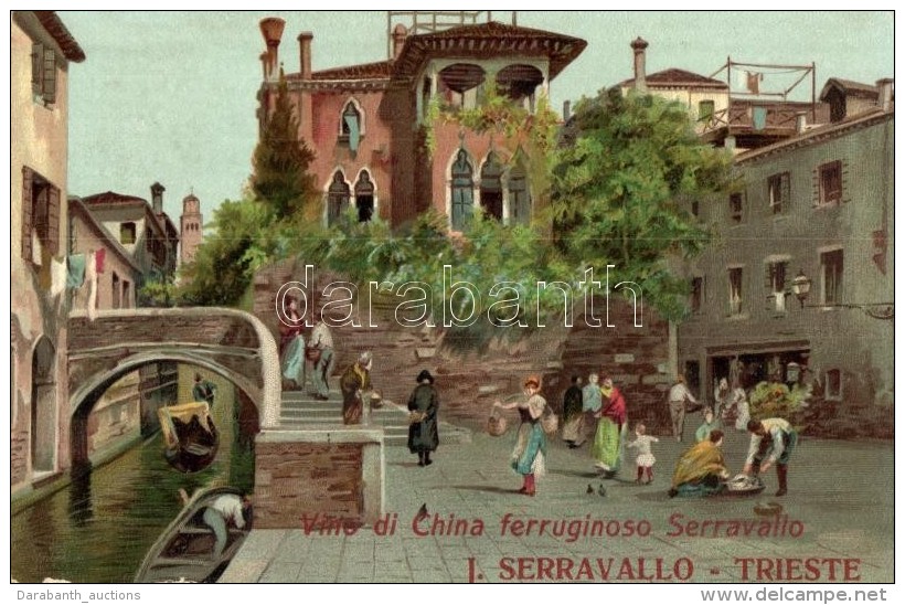 ** T2 Trieste, 'Vino Di China Ferruginoso Serravallo' Advertisement On The Backside, Litho - Non Classificati