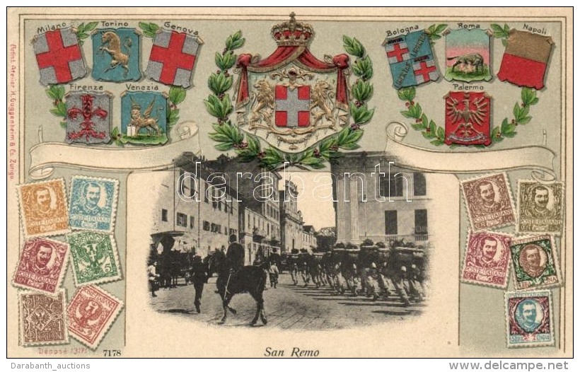 T2 San Remo, Italian Coat Of Arms, Stamps Emb. Litho - Zonder Classificatie