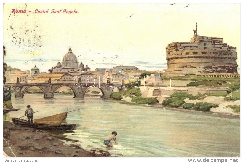 T2/T3 Rome, Roma; Castel Sant' Angelo / Castle, Litho (EK) - Zonder Classificatie