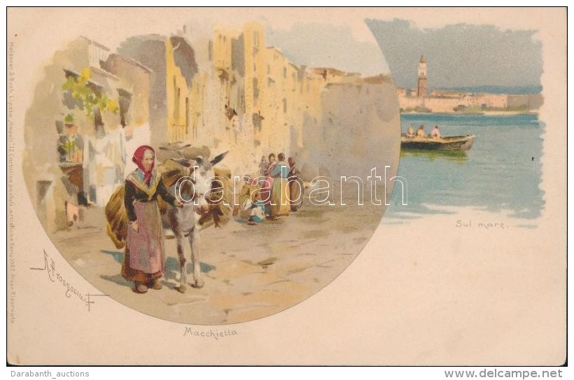 ** T2 Naples, Napoli; Macchietta, Sul Mare / Folklore, Meissner &amp; Buch Napoli 12 Cartolina Serie 1085. Litho S:... - Non Classificati